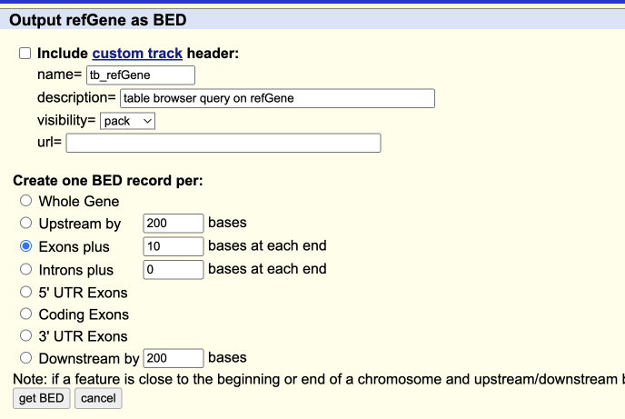 Get Exon BED Step 3